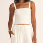 Z Supply - Amelie Smocked Linen Crop Top