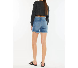 Kancan - Cheyenne High Rise Fray Hem Shorts Jeans