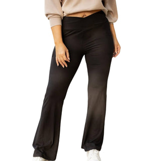 Julia Rose - Liz Crossover Bootcut Leggings with Pockets