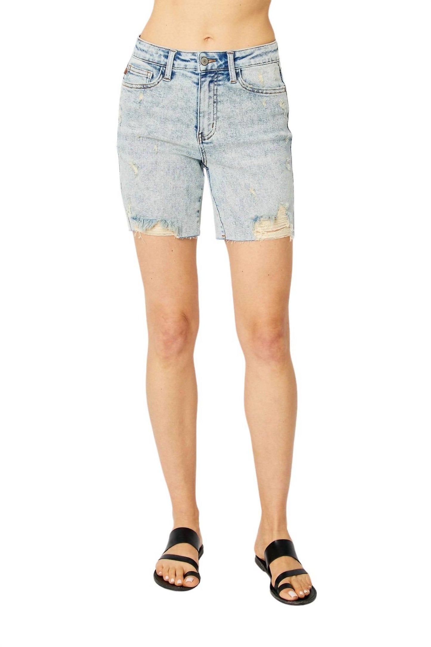Judy Blue - High Waist Destroy Boyfriend Denim Short