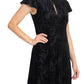 Adrianna Papell - Cap Flare Sleeves Velvet Short Dress