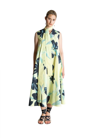 Psophia - Sleeveless VNeck Taffeta Dress