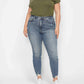 Judy Blue - High Waist Tummy Control Vintage Wash Destroyed Hem Skinny Jeans