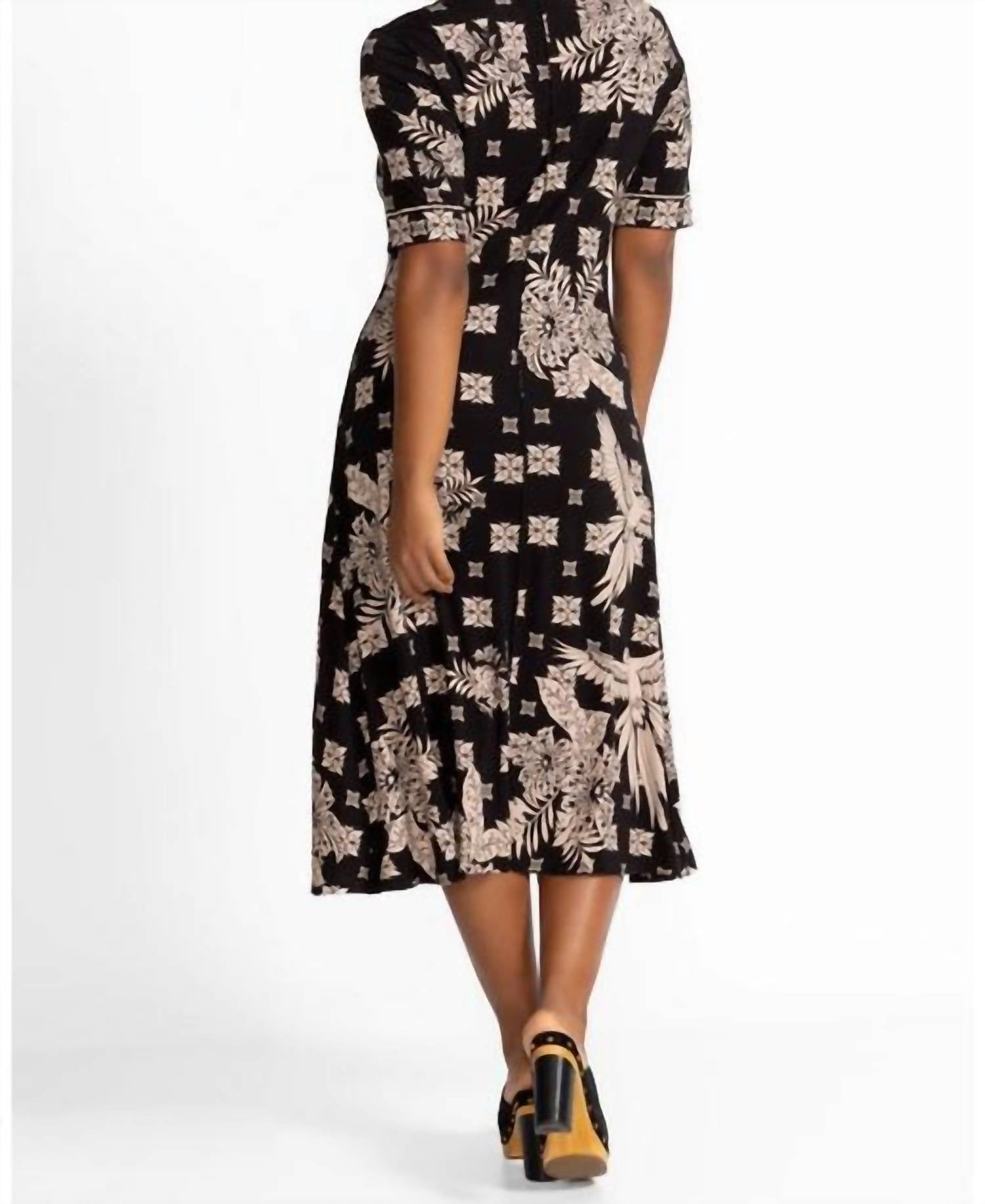 Johnny Was - WOMEN'S JANIE FAVORITE SHORT SLEEVE SEAMED MOCK NECK DRESS PLUS