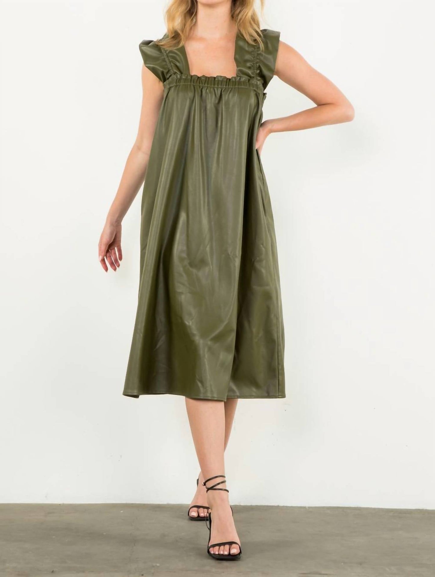 Thml - Allure Faux Leather Midi Dress
