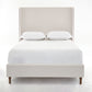 Harper Tall Headboard Upholstered Bed in Textured Ivory Canvas