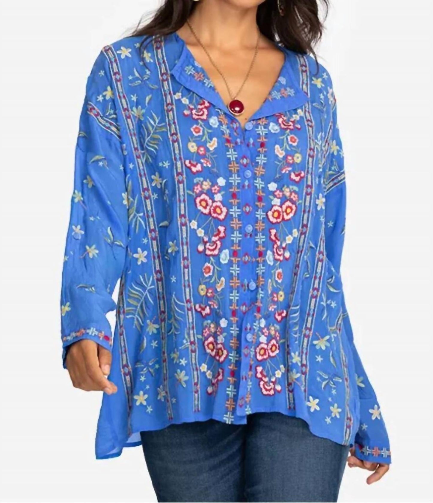 Johnny Was - Stripe Garden Blouse