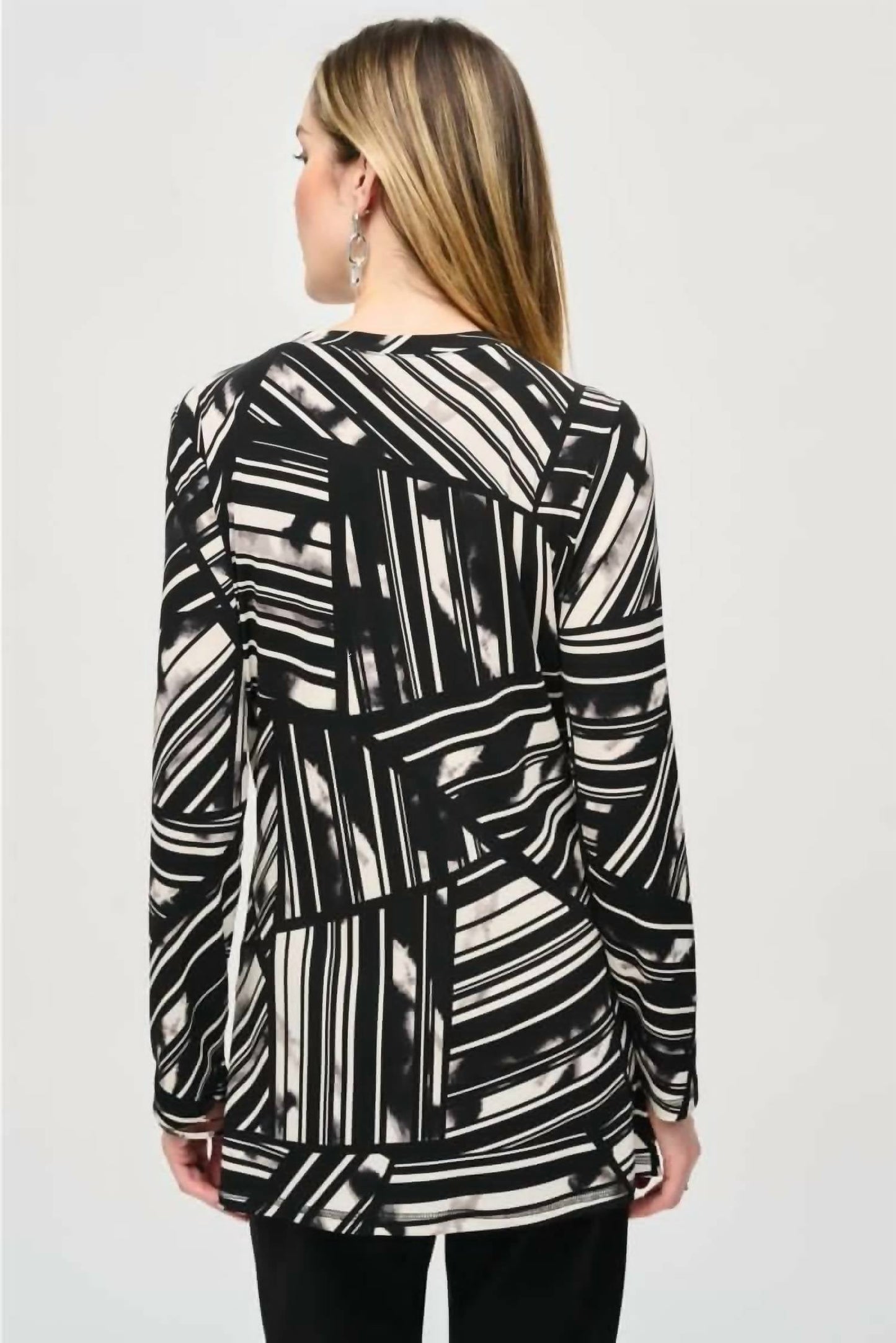 Joseph Ribkoff - Abstract Stripes Wrap Front Top