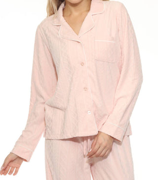 Pj Salvage - Women's Very Terry Cable Crew Pajama Top