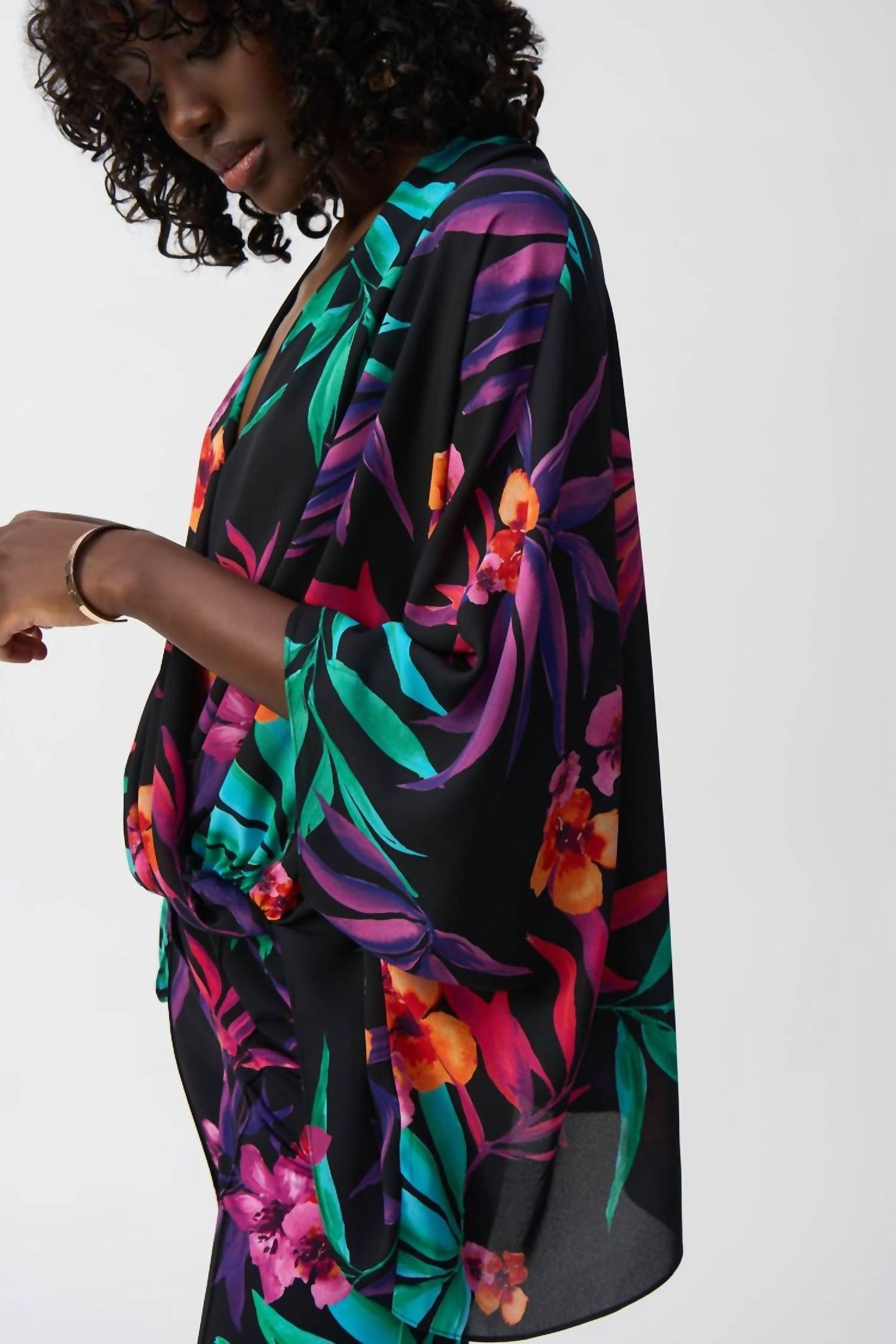 Joseph Ribkoff - Georgette Tropical Print Boxy Top