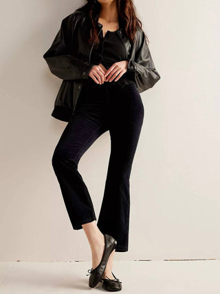 Free People - In My Feelings Velvet Crop Slim Flare Pants