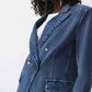 Joseph Ribkoff - Stretch Denim Double-breasted Blazer