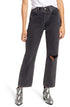 womens-topshop-chicago-ripped-knee-high-waist-dad-jeans-size-29-black