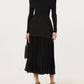 Astr - Deaile Contrast Layered Pleated Midi Skirt