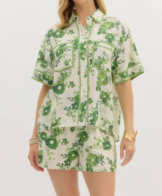 Entro - Tropical Floral Accented Binding Top