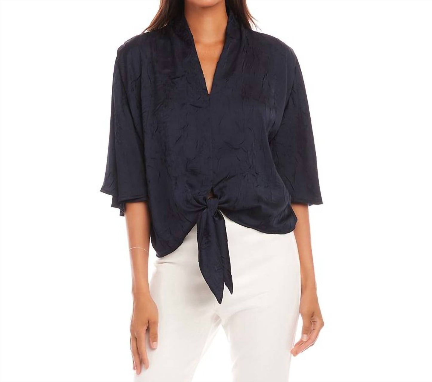 Karen Kane - Flare Sleeve Tie Front Top