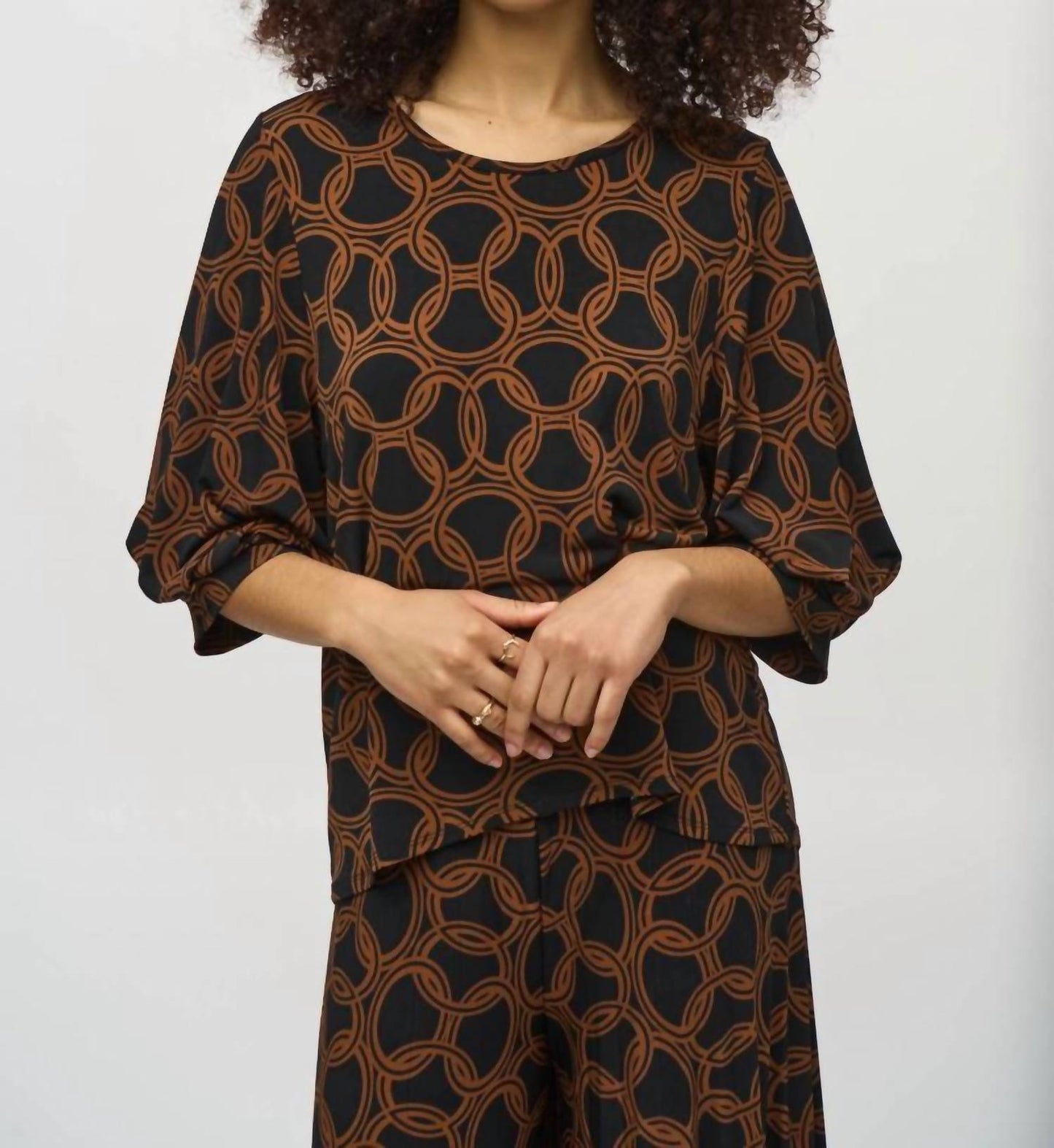 Joseph Ribkoff - Chain Print Puff Sleeve Top