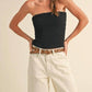 Miou Muse - Jordy Textured Strapless Top