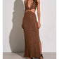 Elan - Crochet Maxi Halter Cut Out Dress