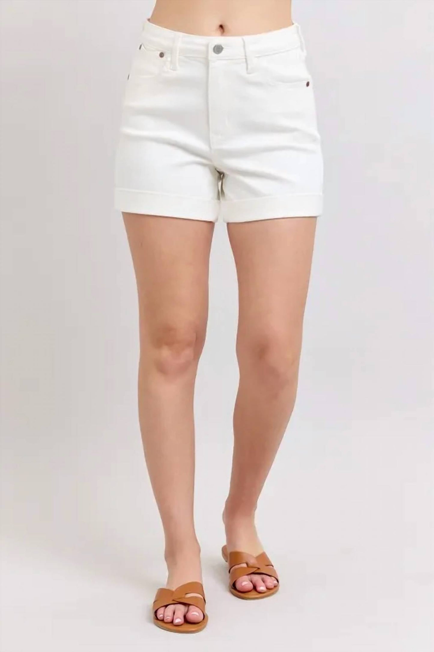 Judy Blue - High Waist Double Roll Cuff Denim Shorts