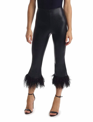 Commando - Faux Leather Cropped Feather Leggings