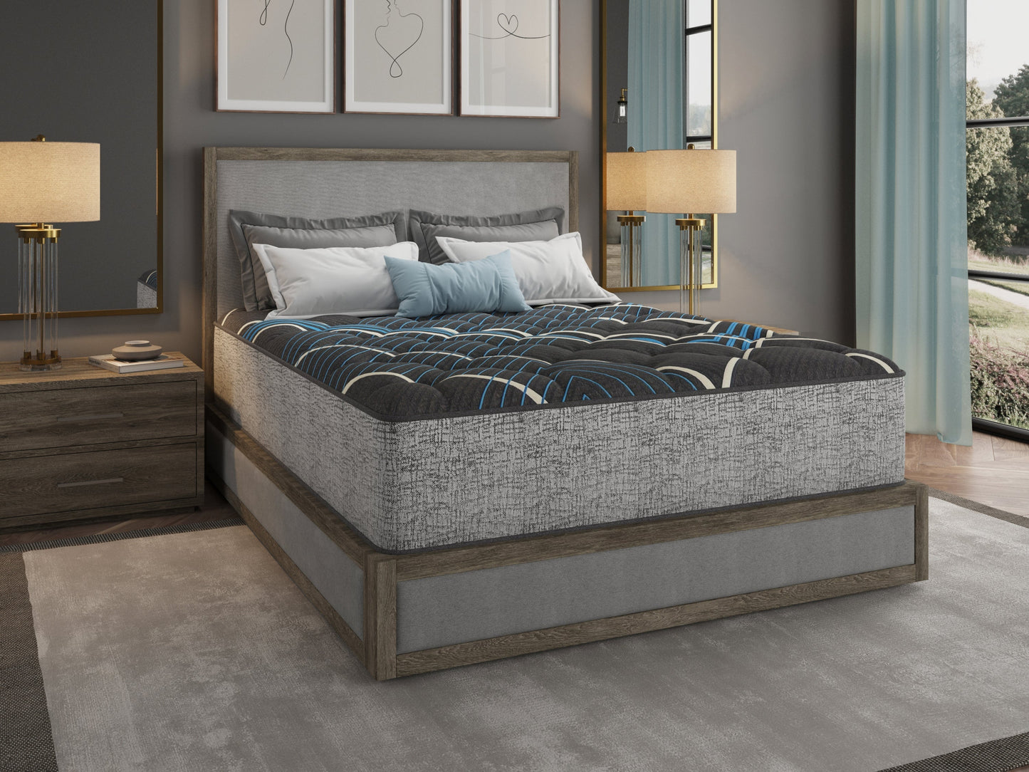 Restonic comfort care 14' hybrid mattress, individual pocketed coil mattress , firm comfort