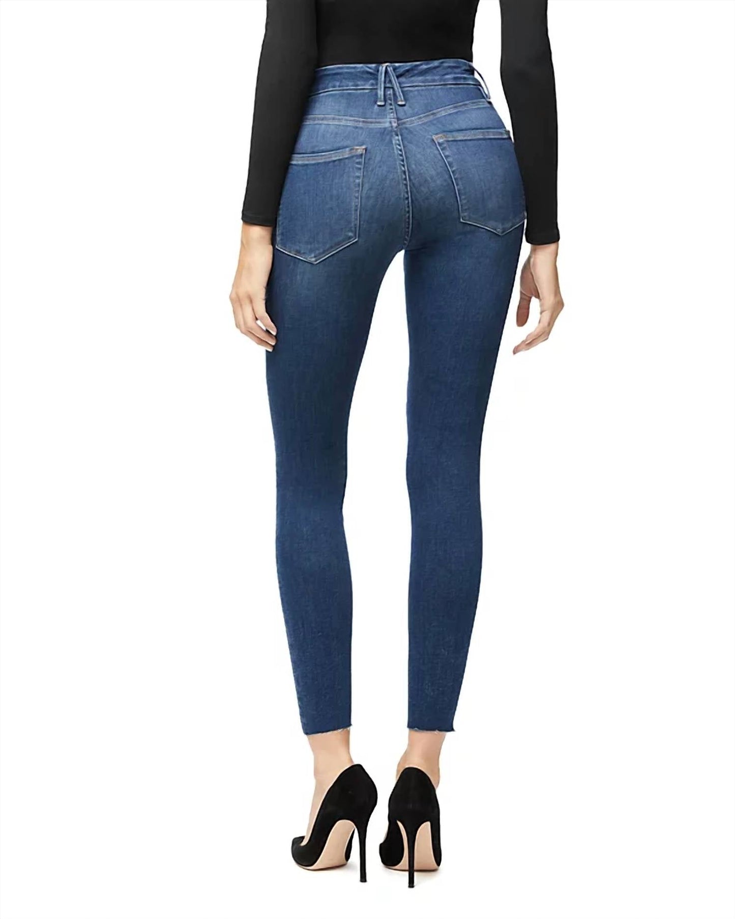 Good American - HIGH WAIST CROP RAW EDGE JEAN