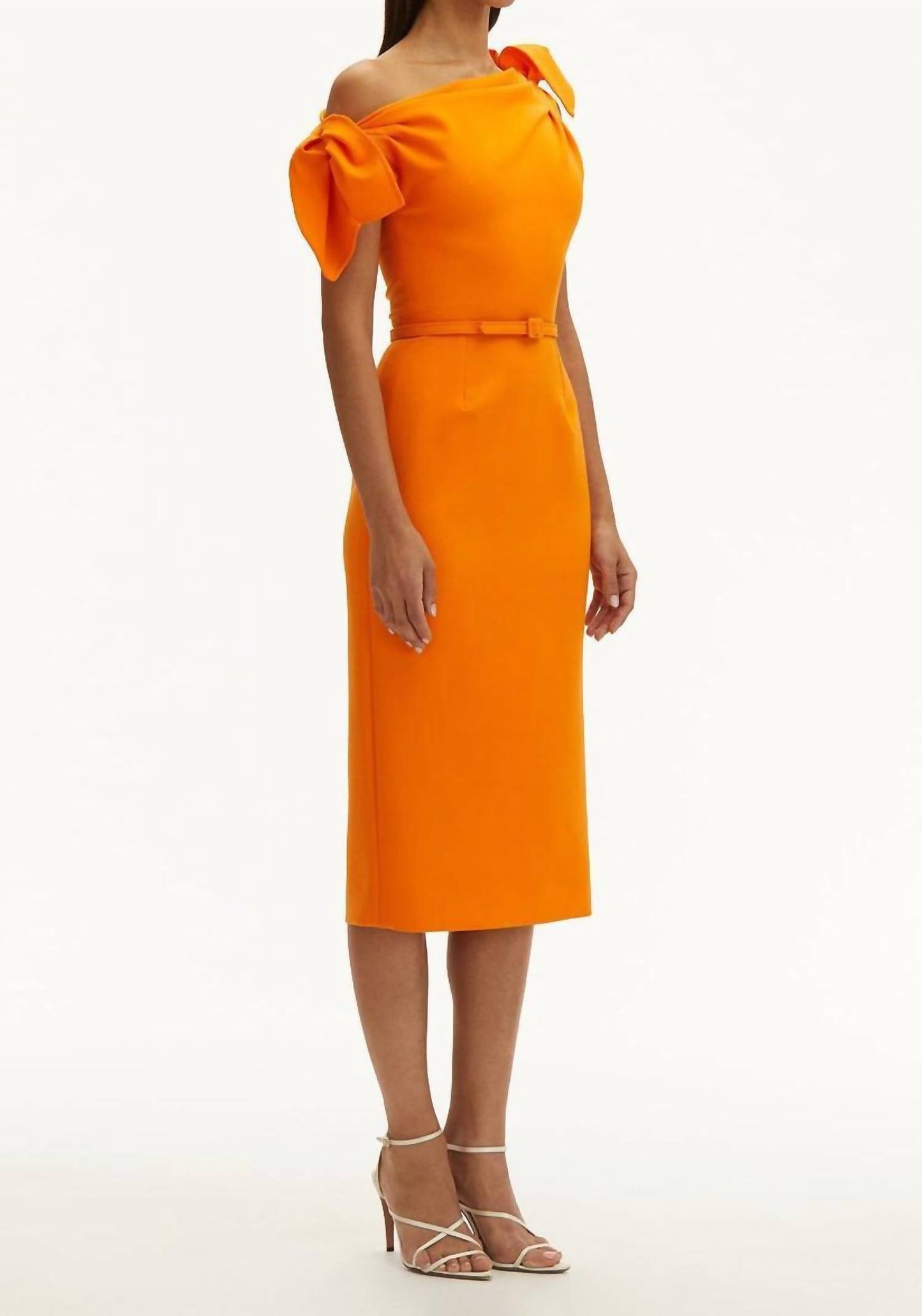 Oscar De La Renta - Women's Drape Neck Detail Slit Dress