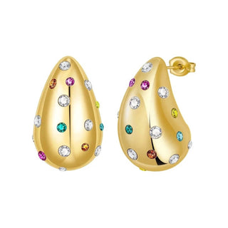 Sahira - Women's Raindrop Cz Pearl Earrings