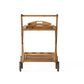 Riviera Bar Cart Natural Stained Acacia Wood Mobile Bar Cart