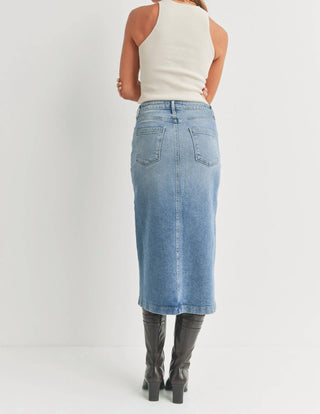 Just Black Denim - Goldie Utility Pocket Midi Skirt