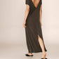 Grace & Mila - V-neck At The Back Peace Maxi Dress