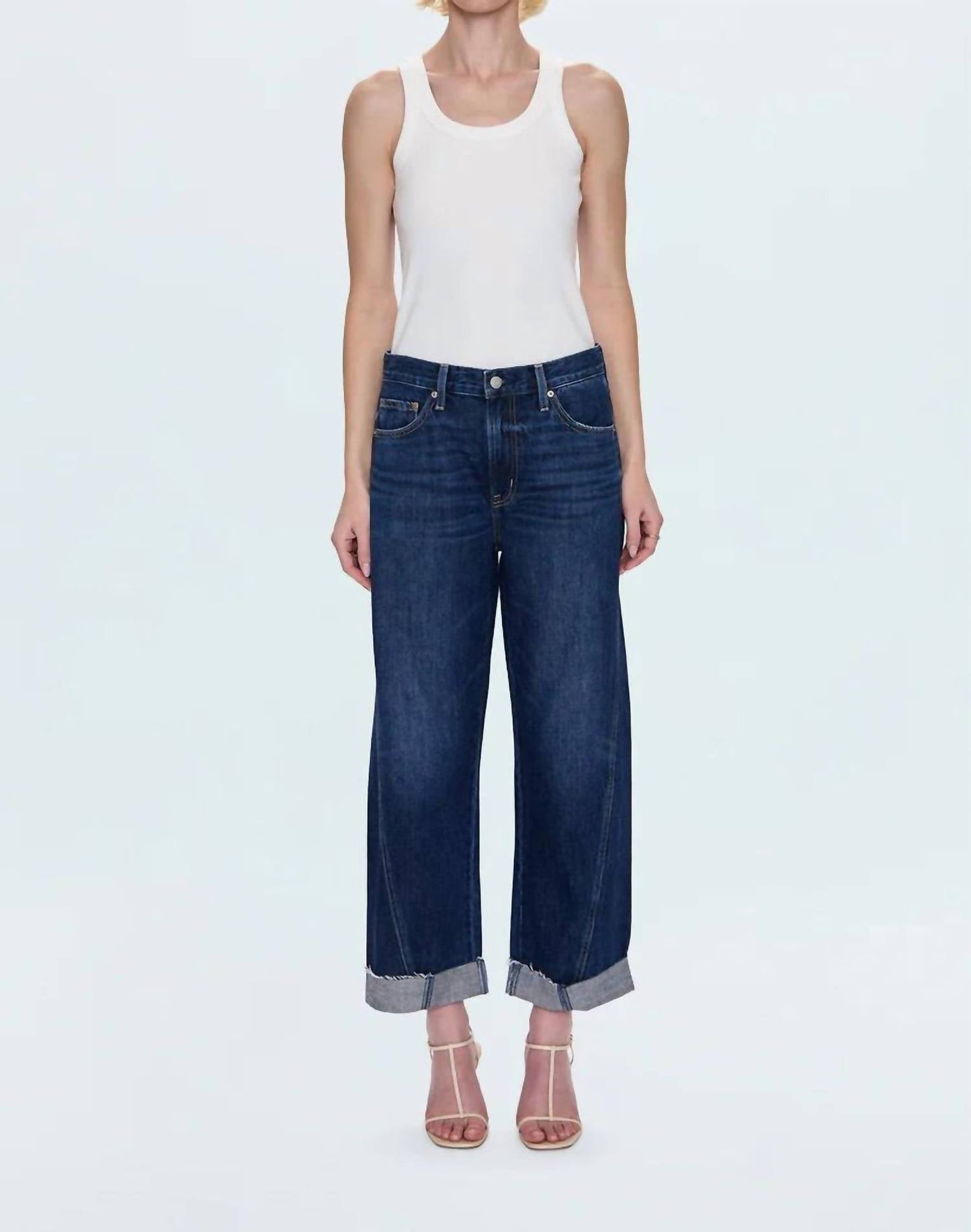 Pistola - Kacey Mid Rise Cuffed Straight Jeans
