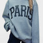Basic Bae - Paris Round Neck Long Sleeve Air Scuba Sweatshirt