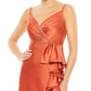 Mac Duggal - Ieena V-neck Spaghetti Strap Satin Gown