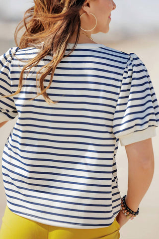 Jodifl - Puff Sleeves Stripe Top