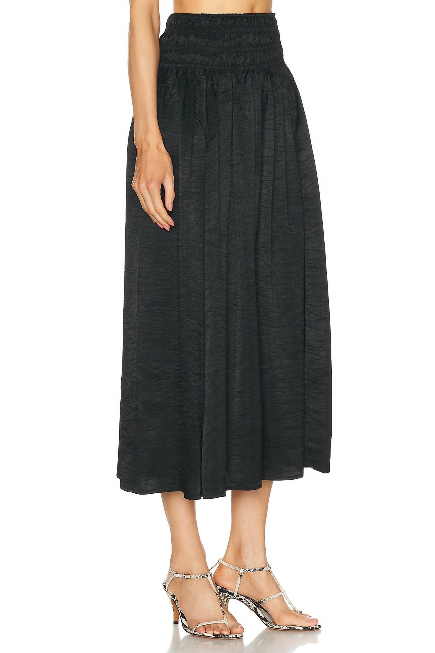 Enza Costa - Textured Satin Smocked Skirt