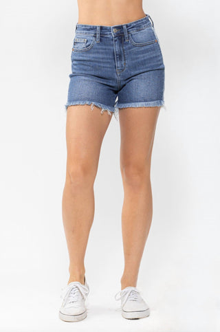 Judy Blue - Frayed Side Seams Shorts