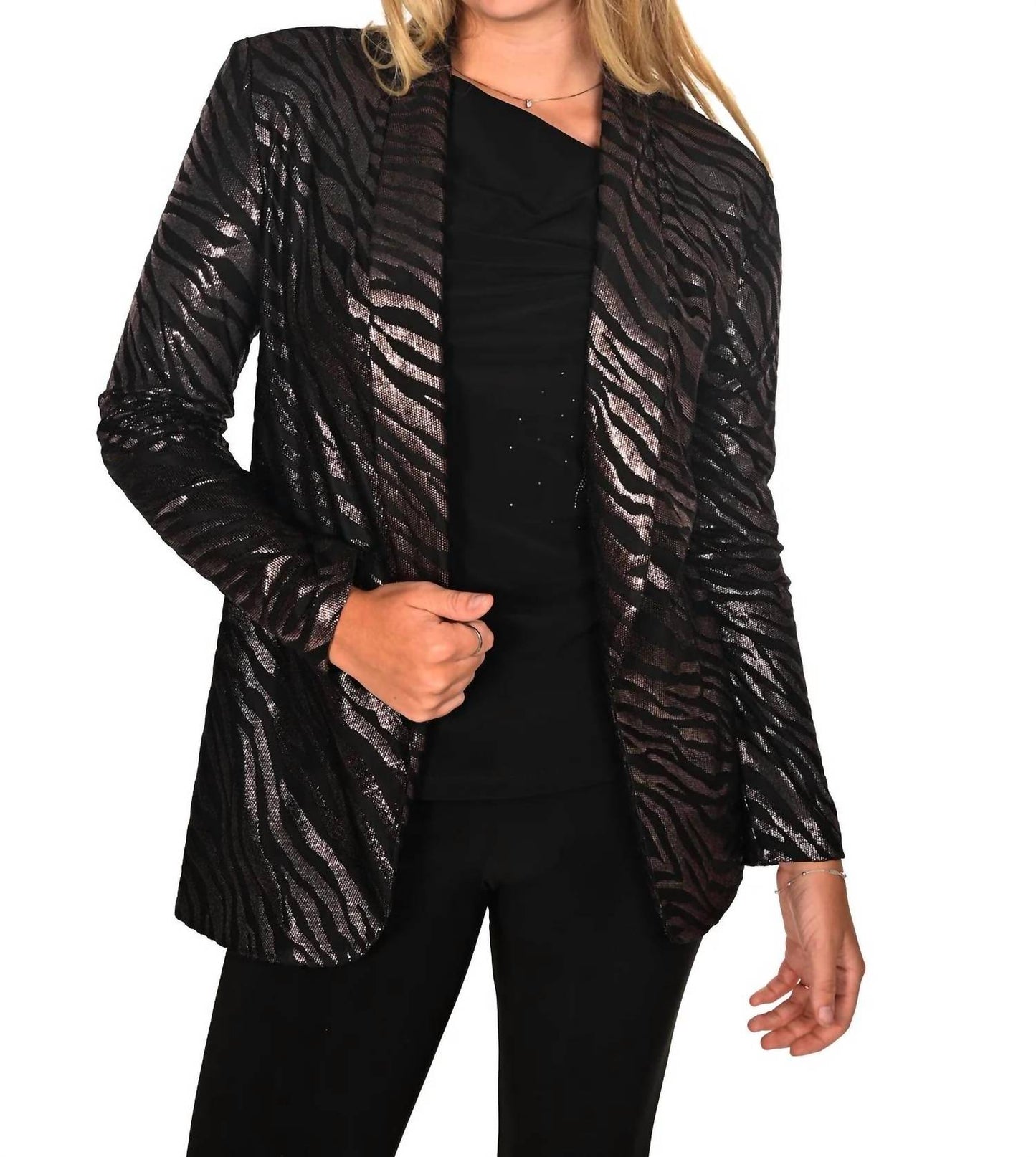 Frank Lyman - Animal Print Knit Blazer
