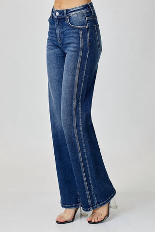Risen - Mid-Rise Straight Leg Jeans