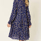 Double Take - Full Size Printed Ruffle Hem Long Sleeve Tiered Dress