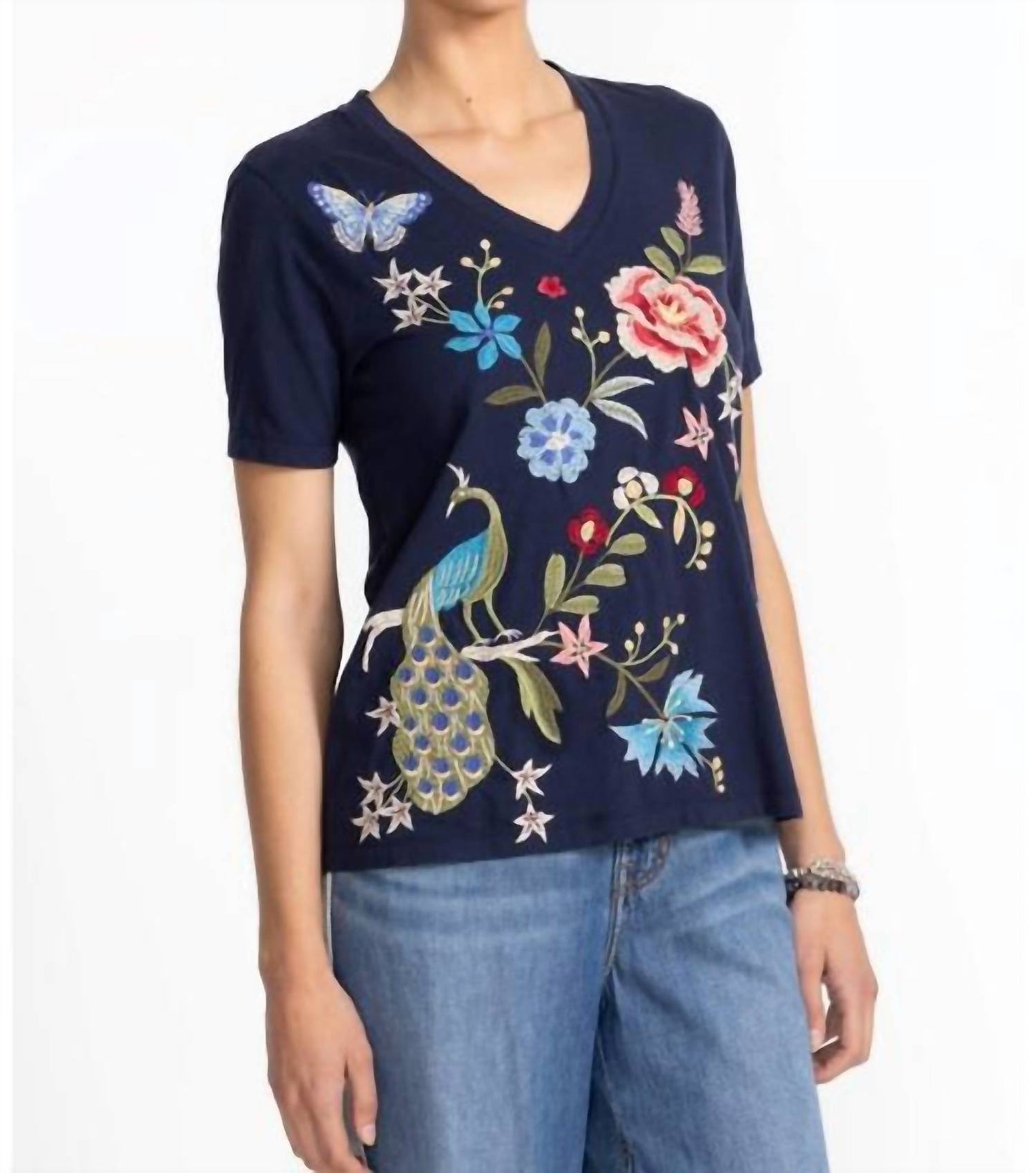 Johnny Was - V‑NECK SHORT SLEEVE TEE NICOLETTE