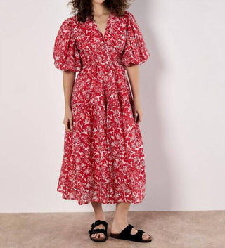 Apricot - Tiered Roses Midi Dress