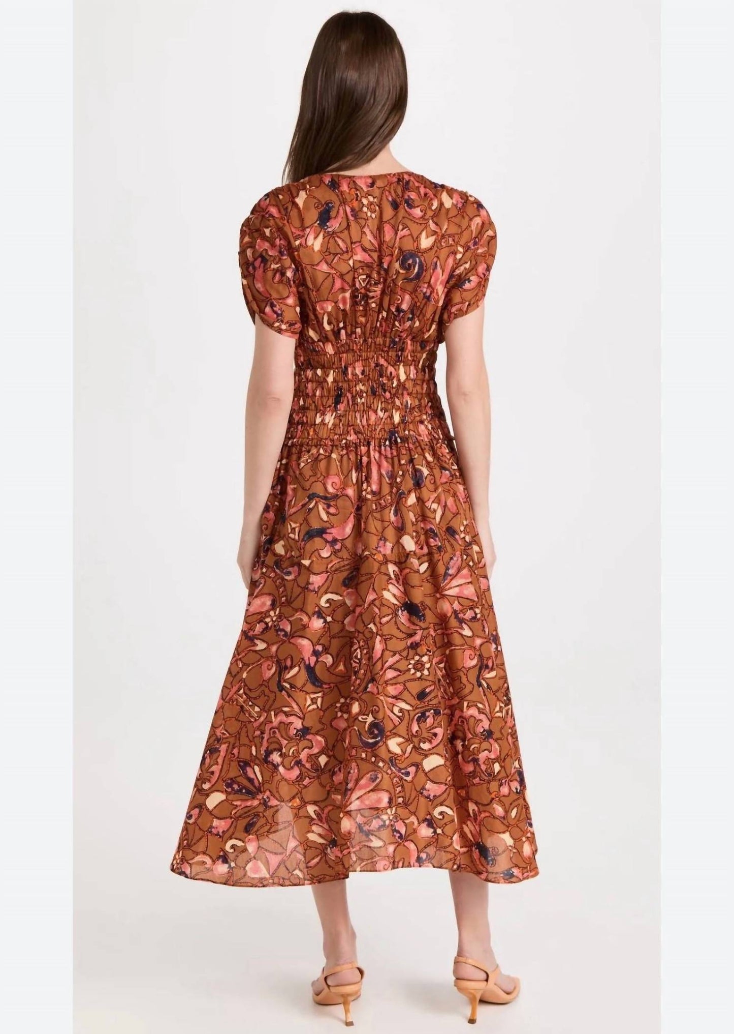 A.L.C. - Lucia Floral Smocked Midi Dress