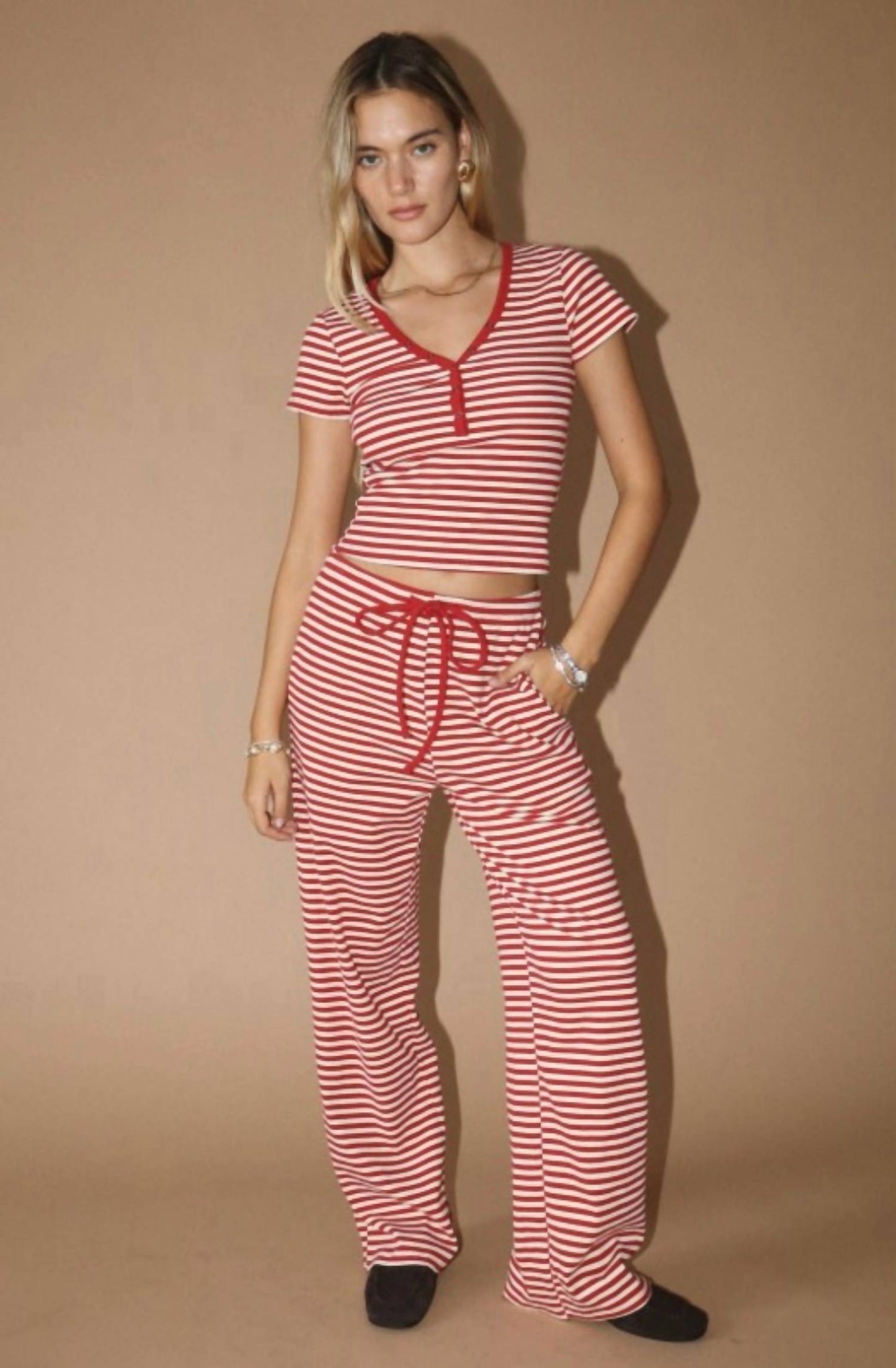 Bailey Rose - Striped French Terry Lounge Pants