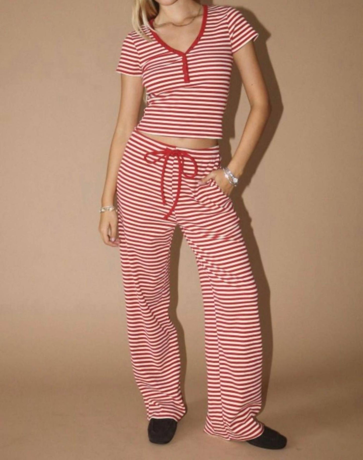 Bailey Rose - Striped French Terry Lounge Pants