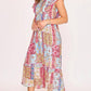 Trendsi - Umgee Full Size Tie Neck Double Layered Ruffle Sleeve Midi Dress Plus Size