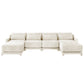 Elegant Four-Seater Sofa with Movable Ottoman and Lumbar Pillow