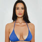 Gigizara - Cowrie Triangle Bikini Top Slim Halterneck & Gold Detail