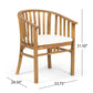 Outdoor Wooden Dining Chairs With Cushions (Set of 2)